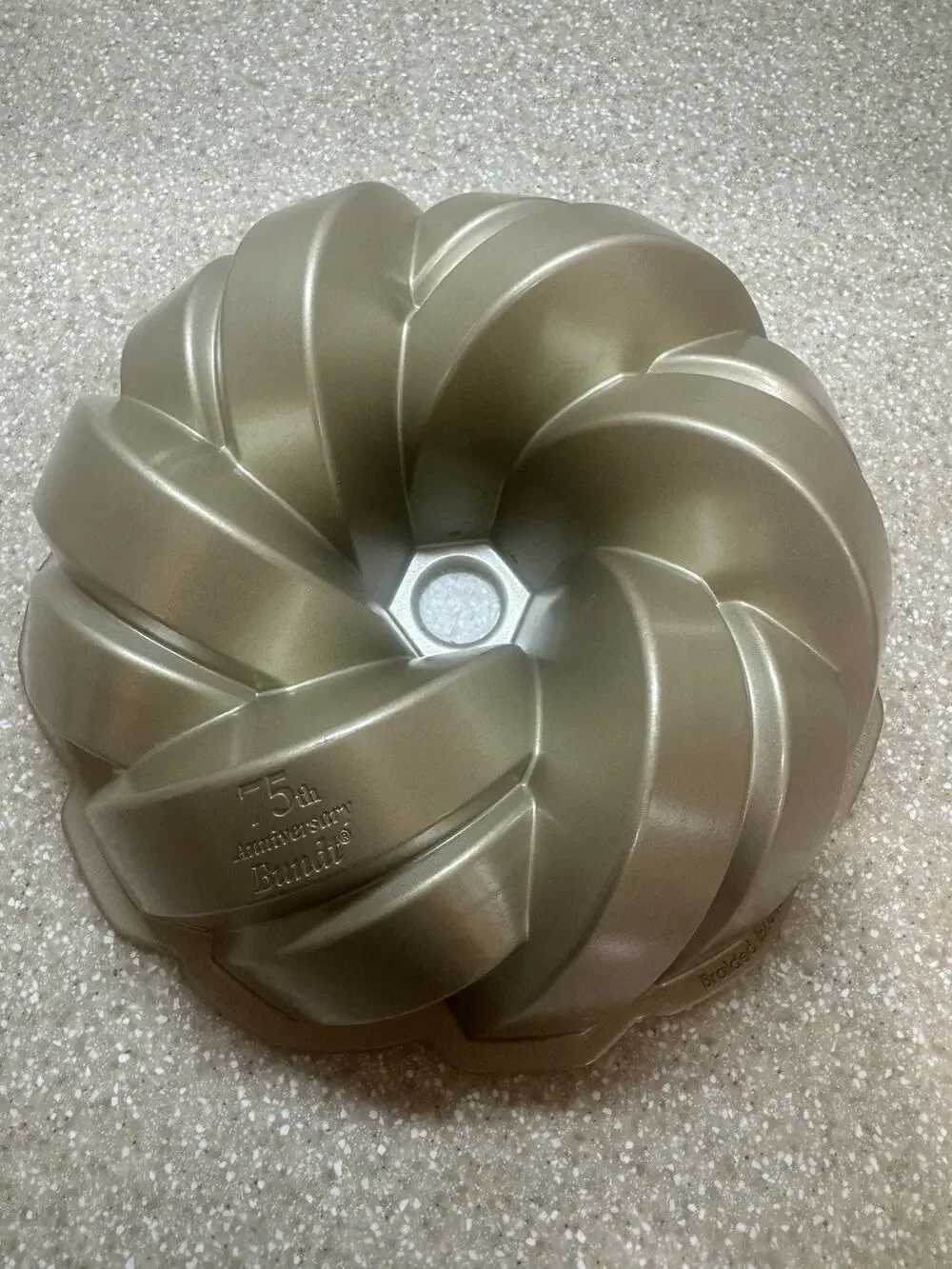 Nordic Ware 75th Anniversary Braided Bundt Cake Pan Gold 12 Cup Made in USA